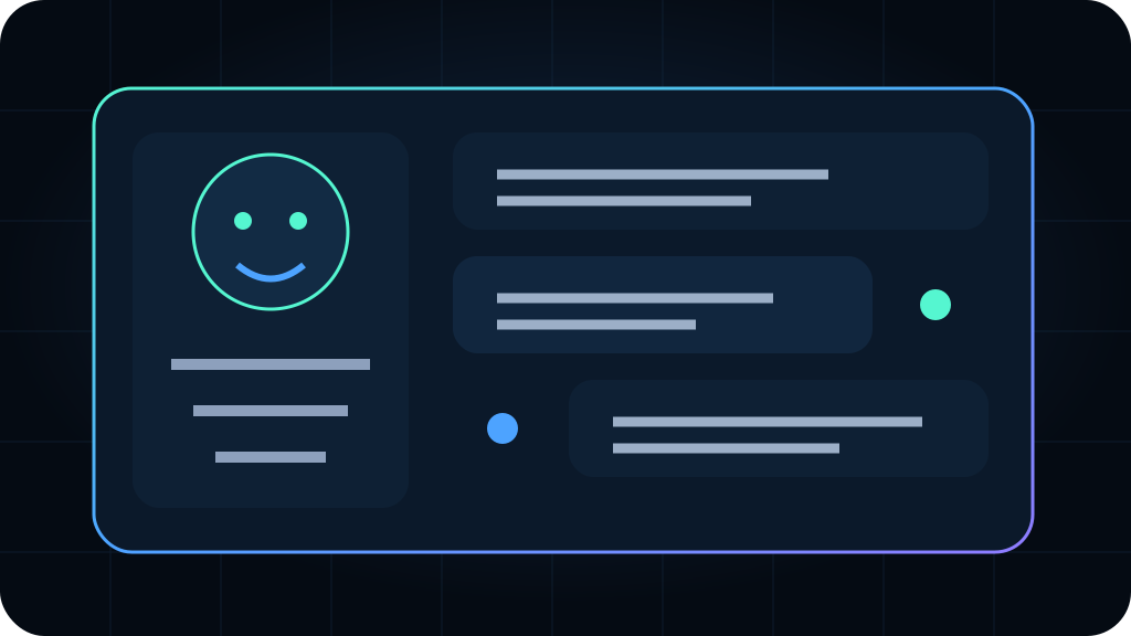 AI agent chat interface with grounded business knowledge and human handoff